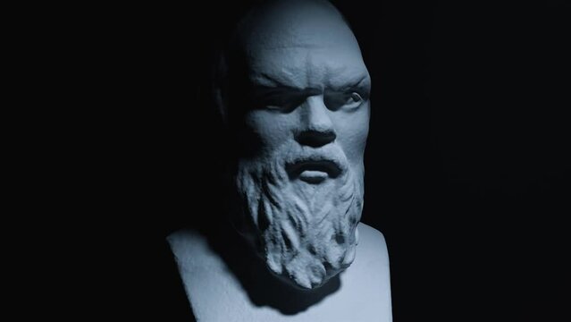 Socrates Bust Sculpture Motion Graphics, 3D Animation.