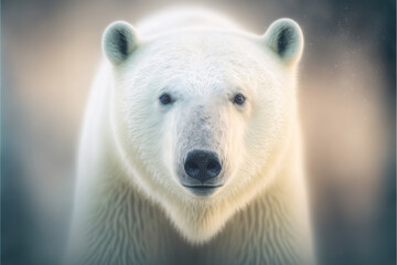 Obraz na płótnie Canvas portrait of a bear in snowy nature created with generative ai technology