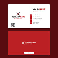 Red color corporate identity card design