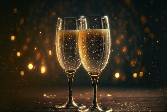 background with champagne,new celebration,champagne and fireworks,champagne glasses with fireworks on black background