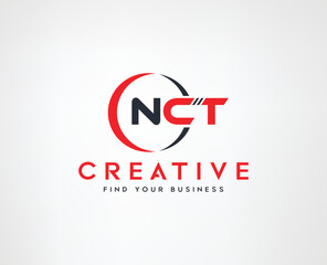 Letter N C T typography vector Logo design 