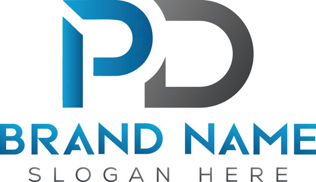 Creative Letter PD Monogram Logo Design Icon Template White Background