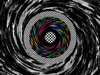 chess color abstract wallpaper background space blackhole dimention black white circle ring ball wave rainbow storm