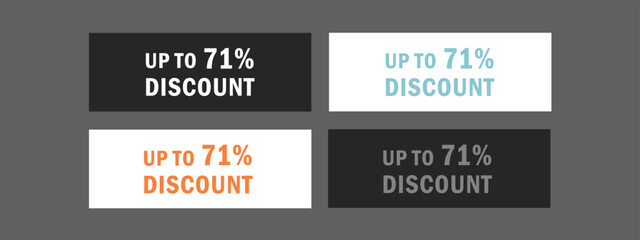 Up to 71 percent discount typography. Super sale mega offer special discount banner