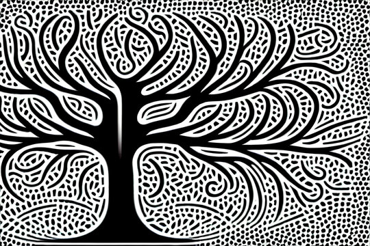 image made by artificial intelligence An image of a tree of life in vector style, symbolizing connection to nature and the cycle of life.