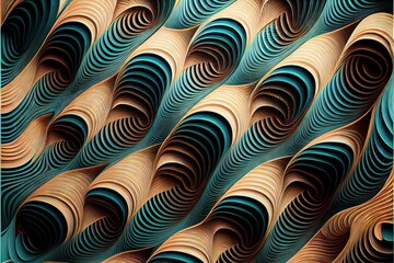 Fototapeta premium Pattern wave. AI generated art illustration.