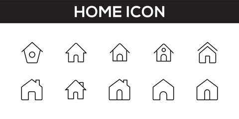 House icons set. Home icon collection. Real estate Flat style houses symbols for apps and websites on white background home stock vector.