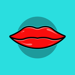 Lips cartoon vector illustration icon. isolated vector lips concept. flat cartoon style