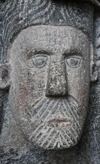Fototapeta na wymiar Detail of a Norman Font, Altarnun Cornwall
