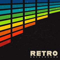 Retro design background with colorful vintage stripes. Vector illustration.