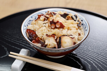 octopus mixed rice, Japanese food
