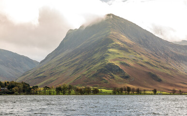 A typical autumn day around Buttermere Lake in the Lake District, England