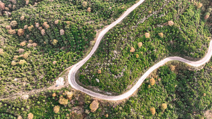 village, mountain, drone