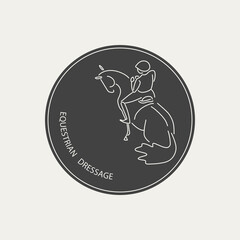 Round logo design, equestrian, dressage, horse riding