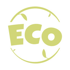 emblem of vegetable eco-product in green color