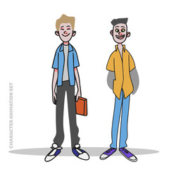 Schoolchildren, characters for animation design, cartoon kids, doodle