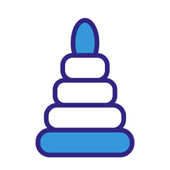 doodle pyramid icon, kids toy, linear icon, hand drawing
