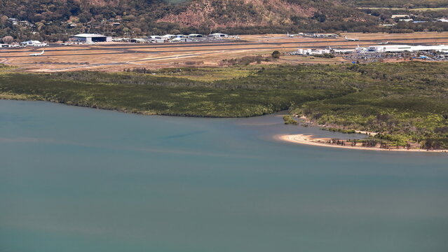 Airview of Cairns Airport in the Aeroglen urban suburb. Cairns-Australia-346