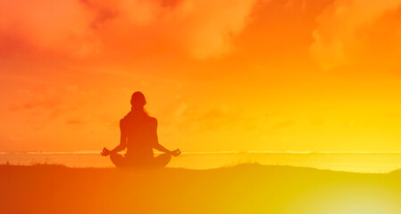 Calm peaceful woman meditating 