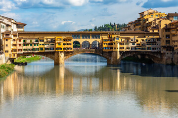 Ponte Vecchio bridge over Arno river in Florence, Italy