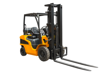 Powerful electric forklift, side view