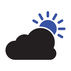 Cloudy Day Icon In Dualtone Style