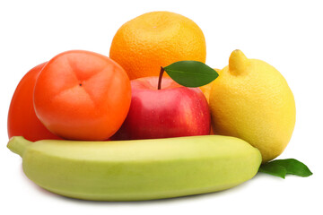 Fruits isolated on white background