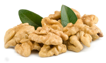 Walnuts isolated on white background