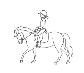Cute girl riding a pony