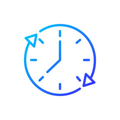 Time period pixel perfect gradient linear vector icon. Validity and expiration. Estimating duration. Task length. Thin line color symbol. Modern style pictogram. Vector isolated outline drawing