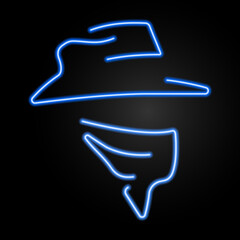 cowboy neon sign, modern glowing banner design, colorful modern design trends on black background. Vector illustration.