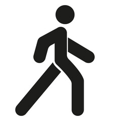 Black person, figure. Walking character from signs. Vector person walking.