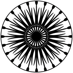 Obraz premium sternsörmige figur mit 24 strahlen im Kreis 