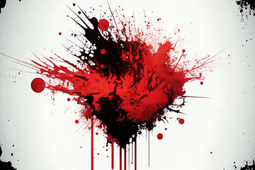 abstract red ink stain. Generative AI