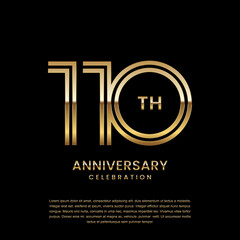 110 year anniversary celebration. Anniversary logo design with double line concept. Logo Vector Template Illustration