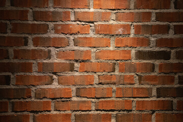 Brick wall in a rusty colour