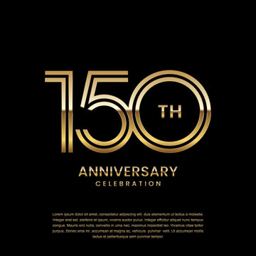 150 year anniversary celebration. Anniversary logo design with double line concept. Logo Vector Template Illustration