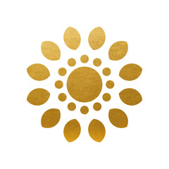 Gold flower on white background - Vector Logo