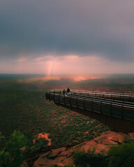Kalbarri Skywalk on a rainy afternoon, rainbows - Kalbarri Western Australia 