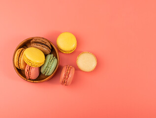 Macaron Cake Isolated, Macaroon Cookie, Almond Meringue, Sweet Macaroons, Colorful French Dessert