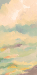 Impressionistic Soft Pastel Landscape Digital Painting/Illustration/Art/Artwork Background or Backdrop, or Wallpaper