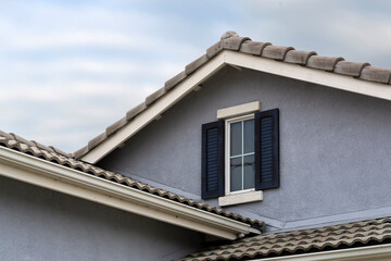 Attic window exterior view of a Single family residence, Menifee, California, USA