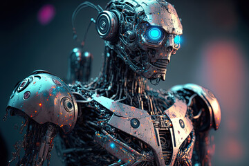 Intelligent artificial intelligence robot in the future concept. Generative AI