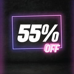55 percent off discount Black and purple