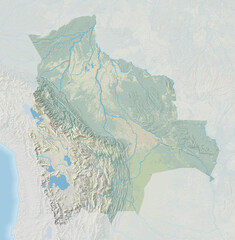 Topographic map of Bolivia - obrazy, fototapety, plakaty