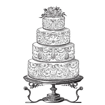 Wedding cake line icon Royalty Free Vector Image