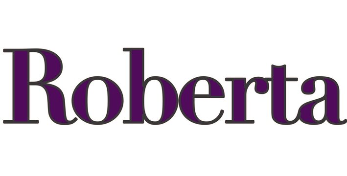 Roberta light blue and blue color - female name - ideal for websites, emails, presentations, greetings, banners, cards, books, t-shirt, sweatshirt, prints		 