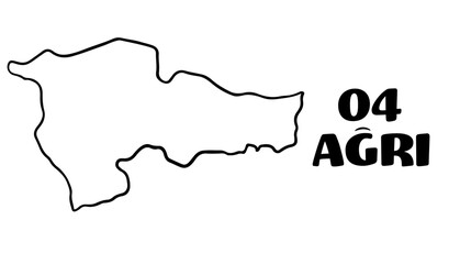 Turkey, empty Ağrı map vector