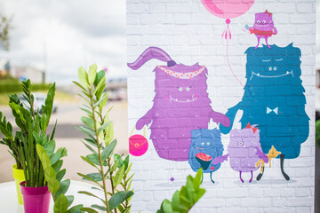 Cute grafitti drawing for a family event