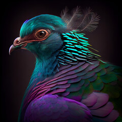 Obraz premium Peacock pigeon generative art
